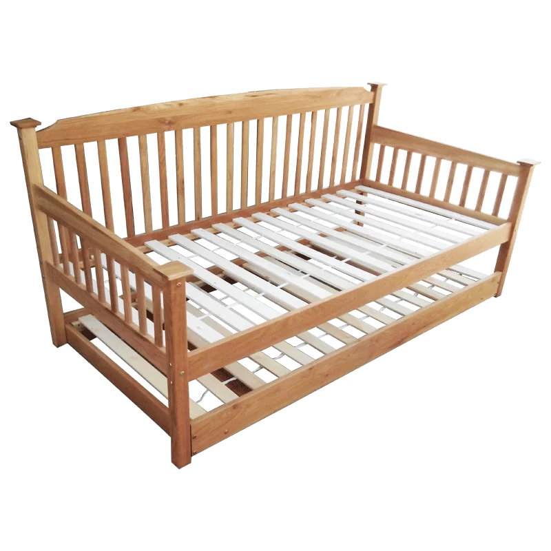 (WJZ-B81) solid pine wood sofa bed with trundle bed