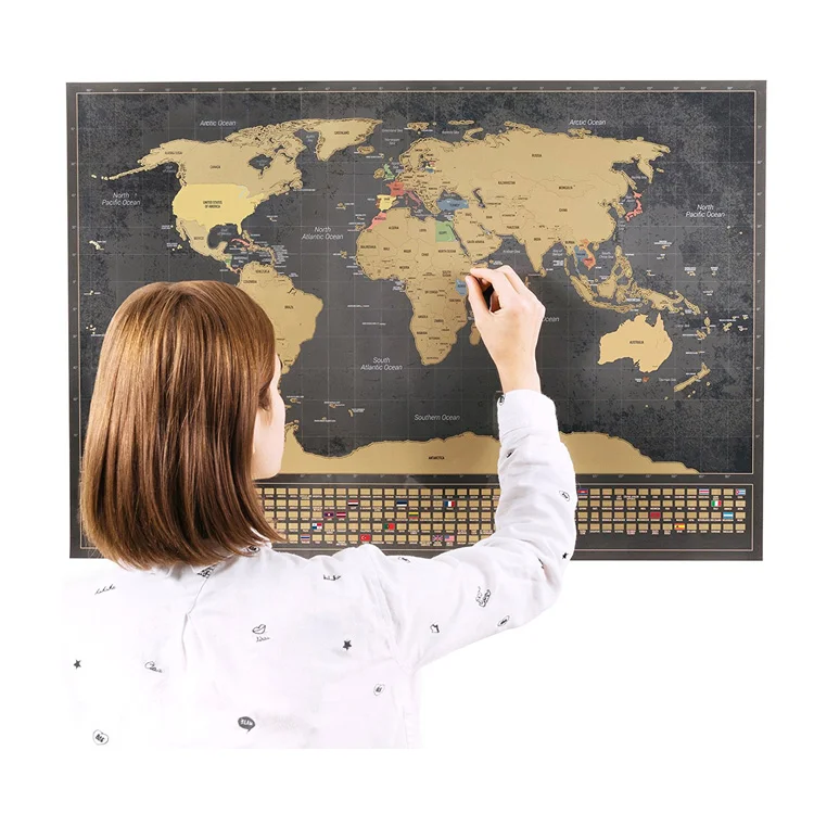 Великолепный Рождественский подарок World Travel Scratch Puzzle карта со специальными