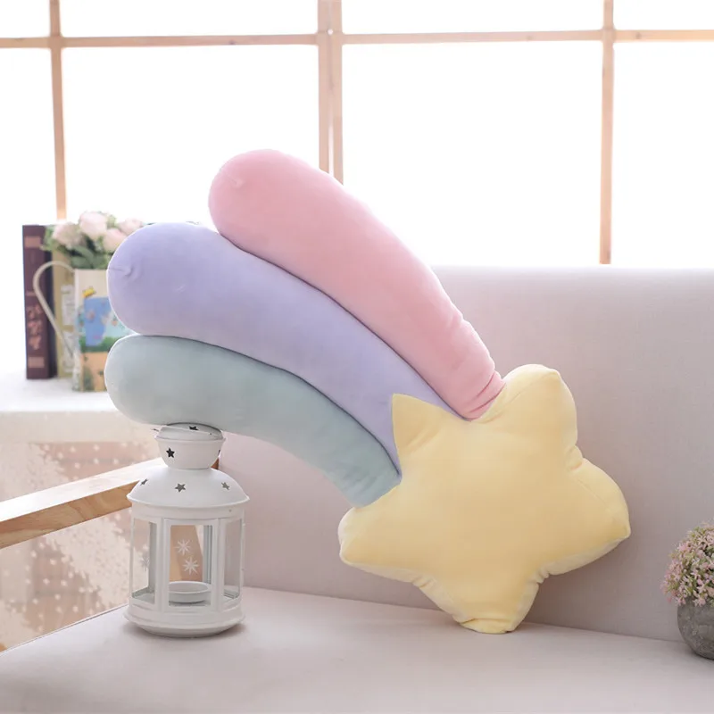 Cute Plush Cotton Pink Pillow Bedside Princess Rainbow Different Shaped Pillow Cushion
