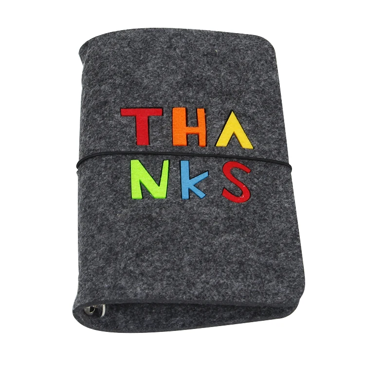 Promotional personalised square shaped standard notepad sizes felt notebook