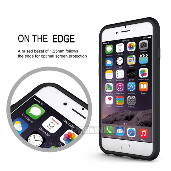 Лучшие продажи PC + TPU двойной слой тонкий броня подставка гибридный чехол для iPhone 6 4.7 дюймов