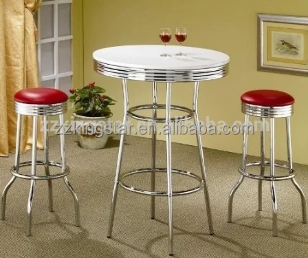 
3 pieces counter height bar table set with 2 bar stools 