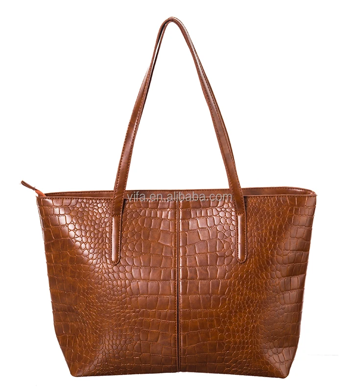 Boston Guangzhou PU Leather Croc Women Tote Bag in Stock
