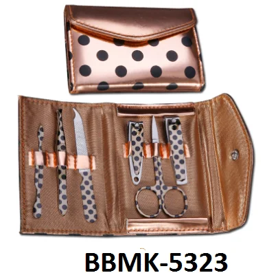 BEST Steel Nail Care Cuticle Pusher Trimmer Scissor Nipper Tools Kit Professional Manicure Pedicure Set in Beige Case