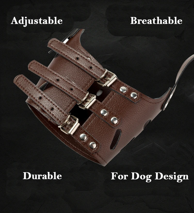 Wholesale Custom PU Pet Dog Muzzle for Anti-Biting Comfortable Dog Training Muzzle