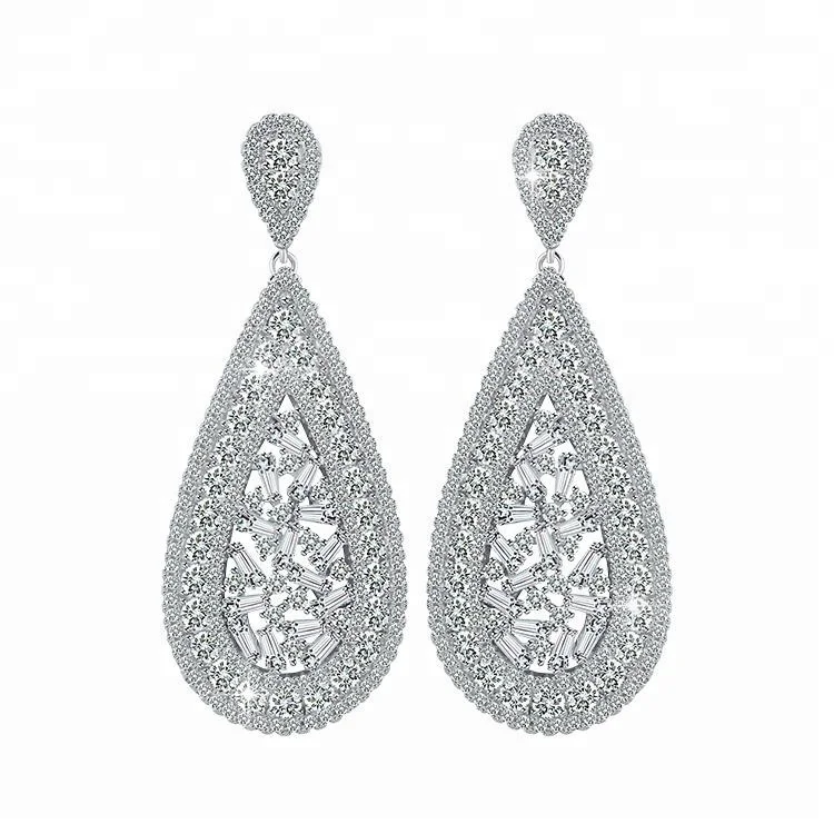 Fashionable AAA Cubic Zirconia Silver Earrings For Women