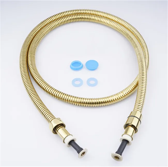 superior gold plated finishing flexible shower hose for handheld shower head in bathroom