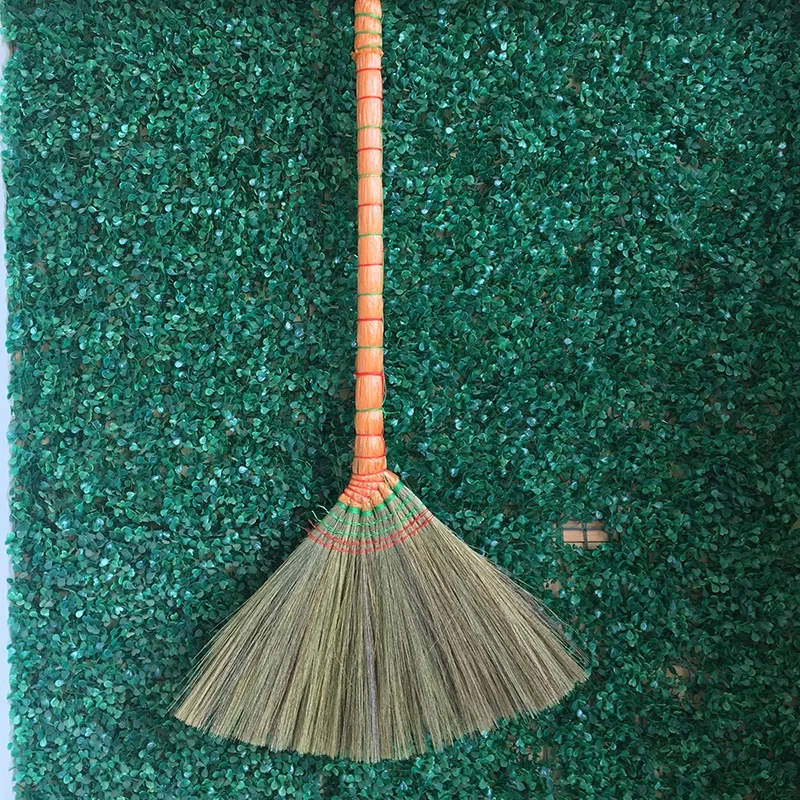 Nipa Natural Straw Grass Broom with wooden handle stick