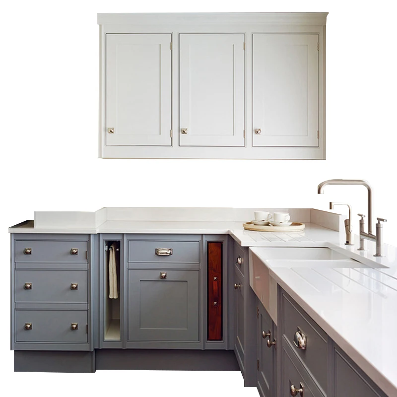 
white color cherry wood/ rubber wood/hard maple kitchen cabinet 