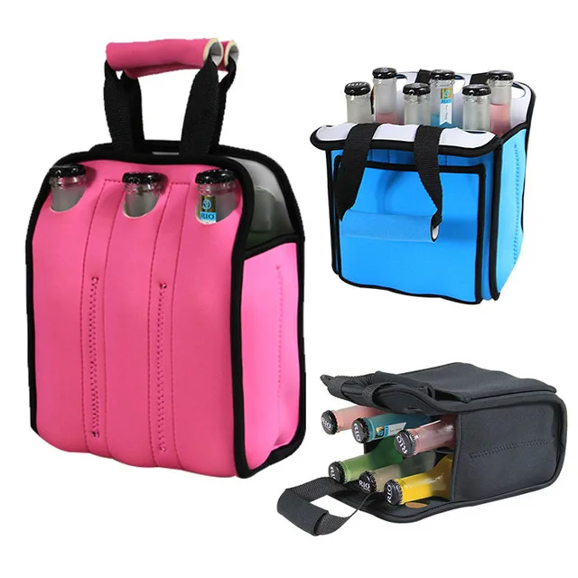 Beer Bottle Holder Neoprene Bag 6 Pack Bottle Can Wine Carrier Tote