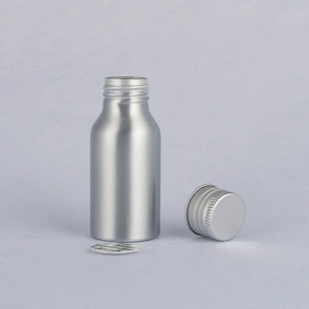 Metal aluminum bottle 40ml 50ml 100ml 120ml 150ml 250ml skin care cream container with lid, aluminum sports water bottle