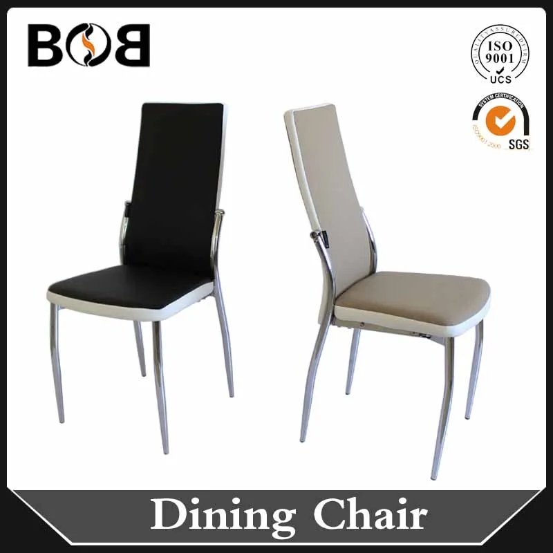 crocodile leather chromed frame dining chair/crocodile leather kitchen chairs