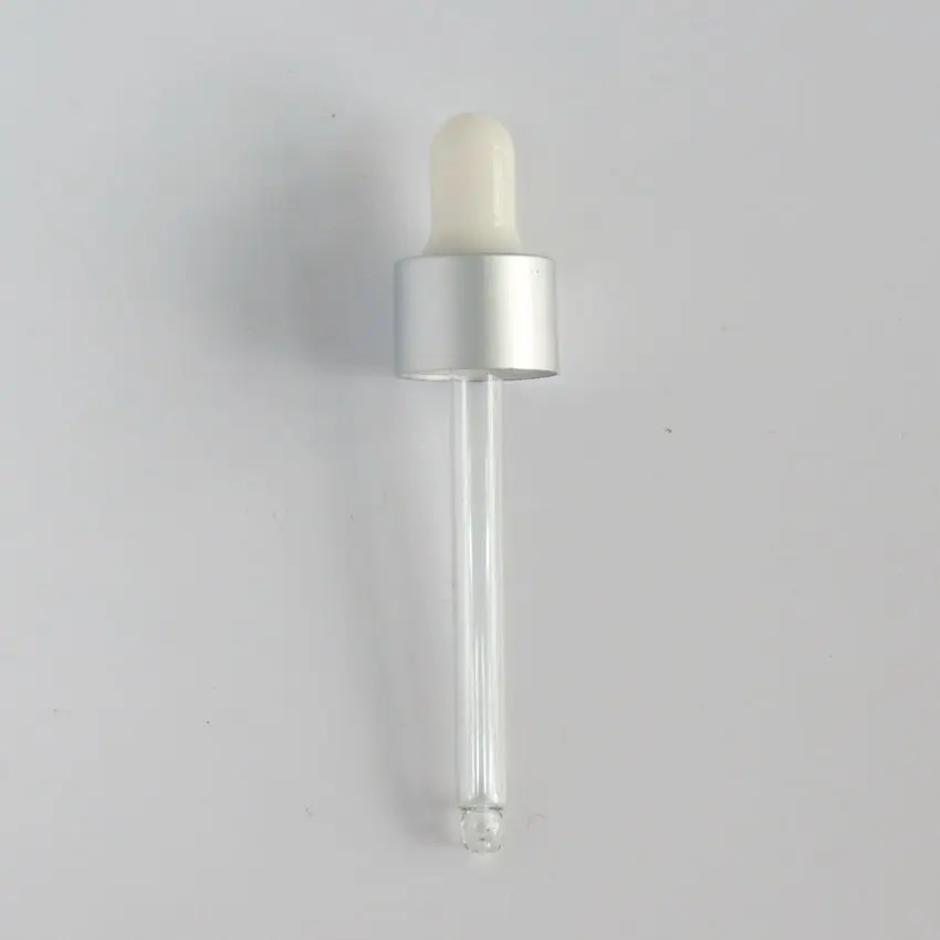 essential oil packaging glass pipette silicone rubber bulb aluminum hole cap dropper