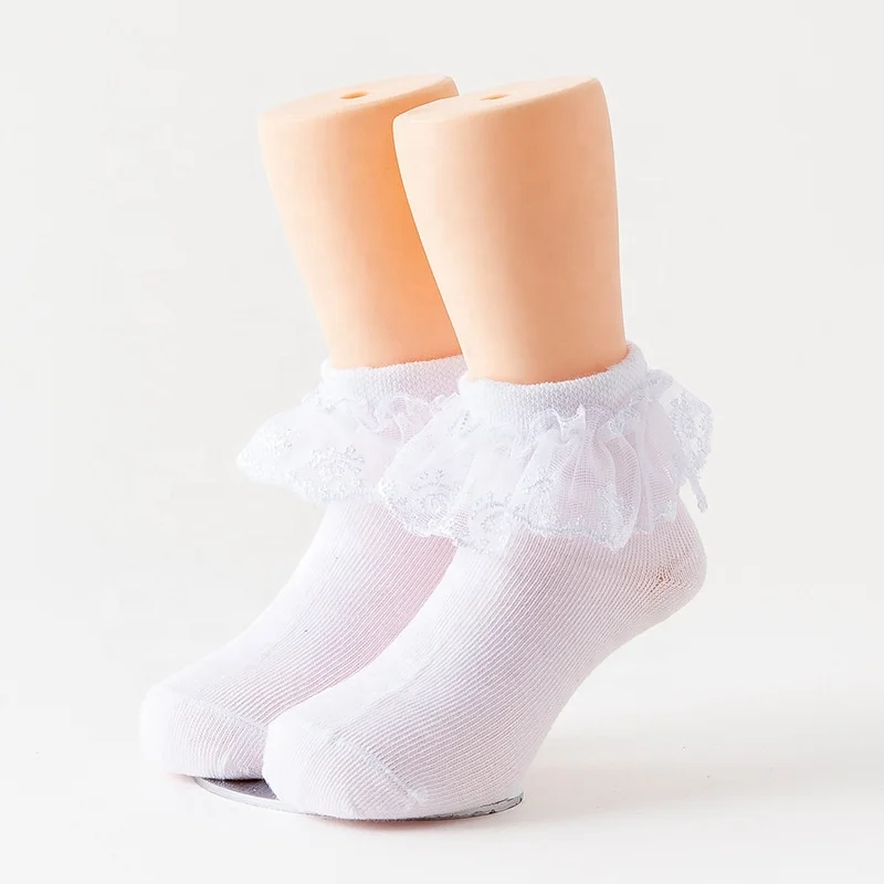 KANGYI India free shipping Promotion kids cotton thin with soft lace princess socks for children