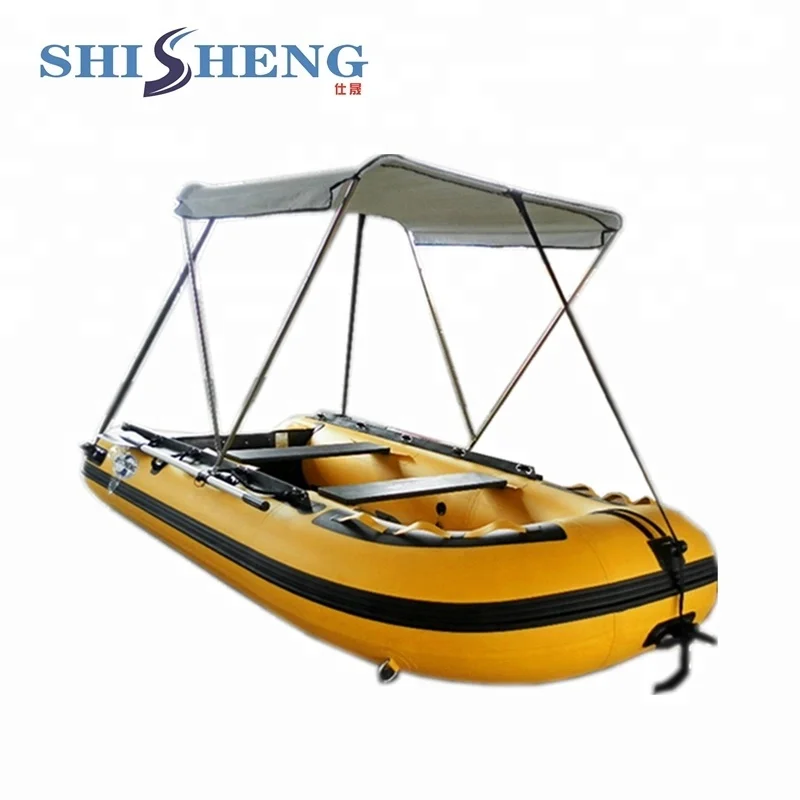 Widely used outdoor 0.9mm-1.2mm PVC inflatable fishing boat for sale with awnings