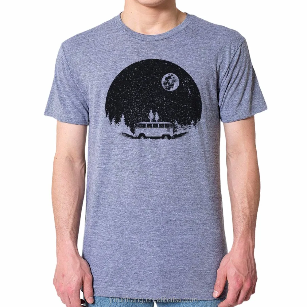 Custom printing 50 polyester 25 cotton 25 rayon tri blend t shirt