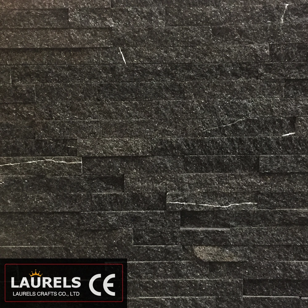
Hot Selling Chinese Black Quartz Blate Natural Stone Veneer 