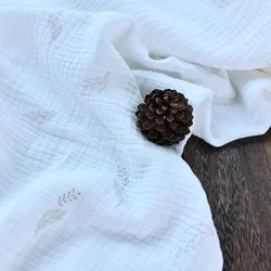 Combed pattern custom printed cotton muslin double gauze fabric for baby