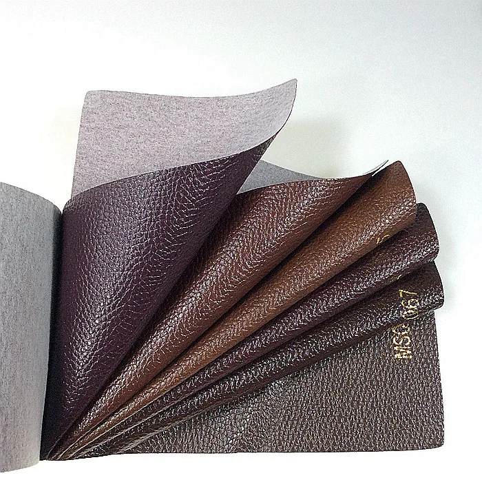 sligthly shiny embossed synthetic leather, custom pvc leather for furniture