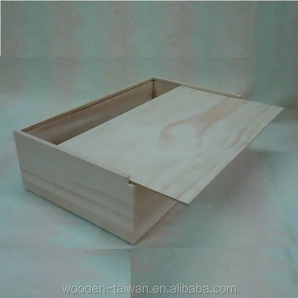 Shoe wooden boxes with slider lid