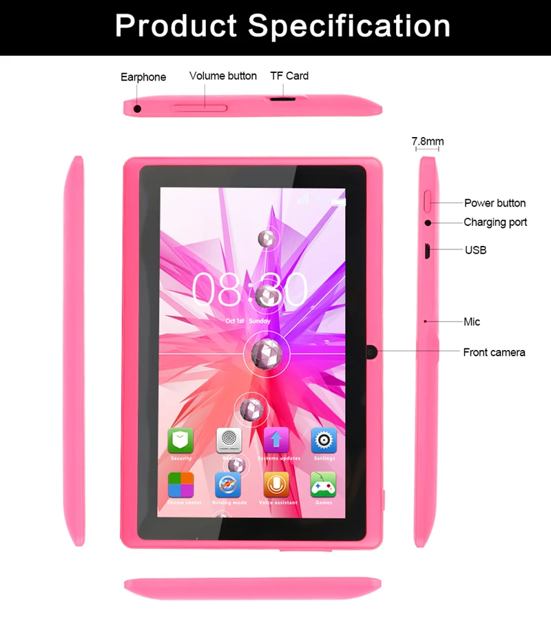 
HOT selling OEM factory 7 inch tablet Android 6.0 quad core Tablet PC-Q88 