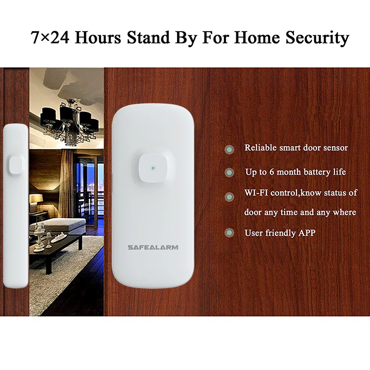 Home Anti Theft Magnetic Door Window Security Sensor Alarm with Tuya App