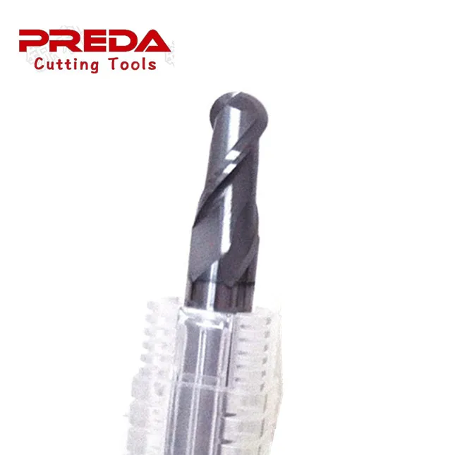 China ferramentas Solid Carbide CNC cutting Tools  HRC70 TIALN coated 2 Flutes Ball Nose end mill milling cutter