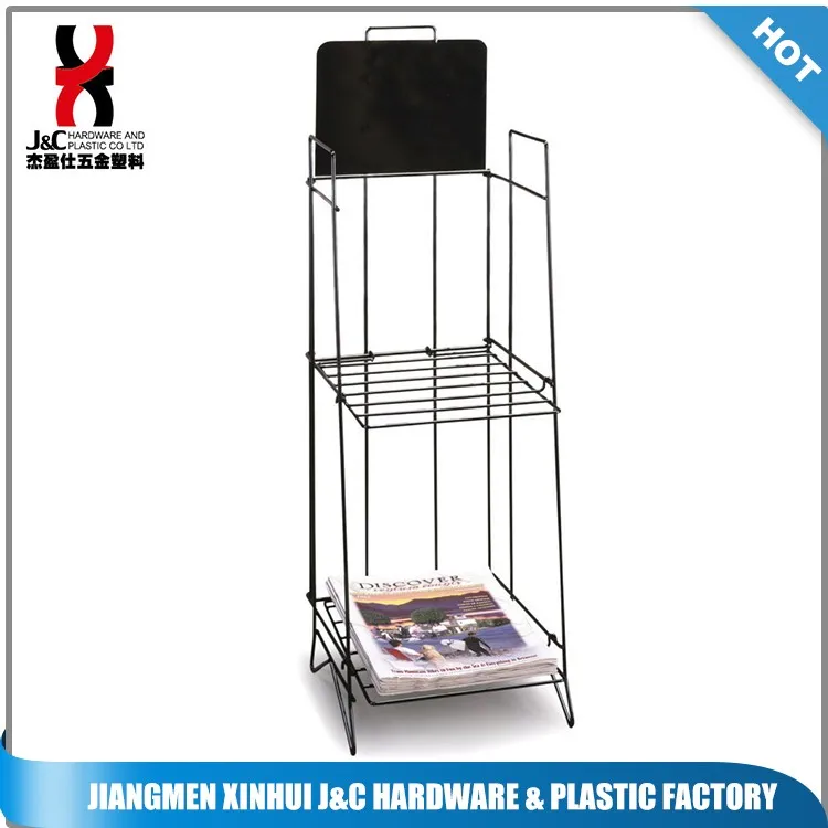 Metal Wire Newspaper Magazine Display Rack / Brochure Display Holder