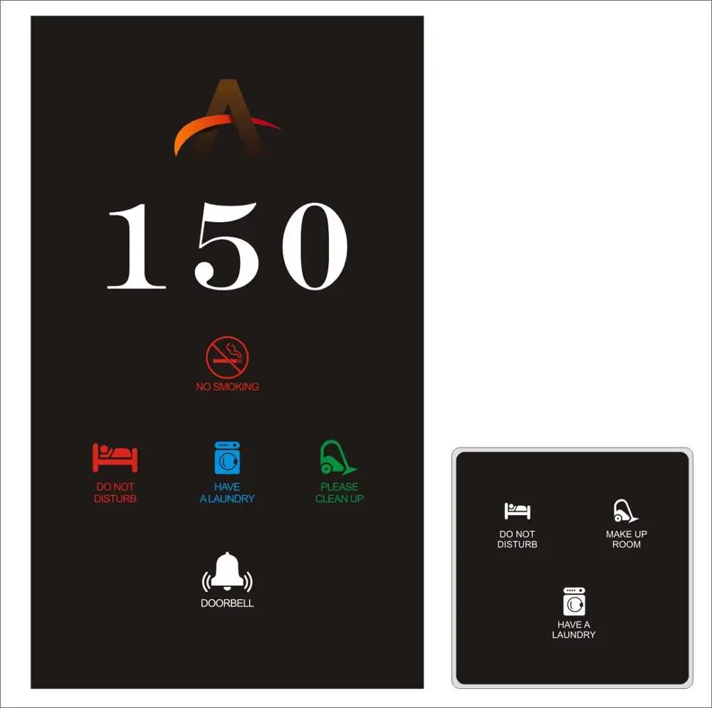 Hotel Room Number plates with Touch Doorbell Switch door Room Number Signs Display