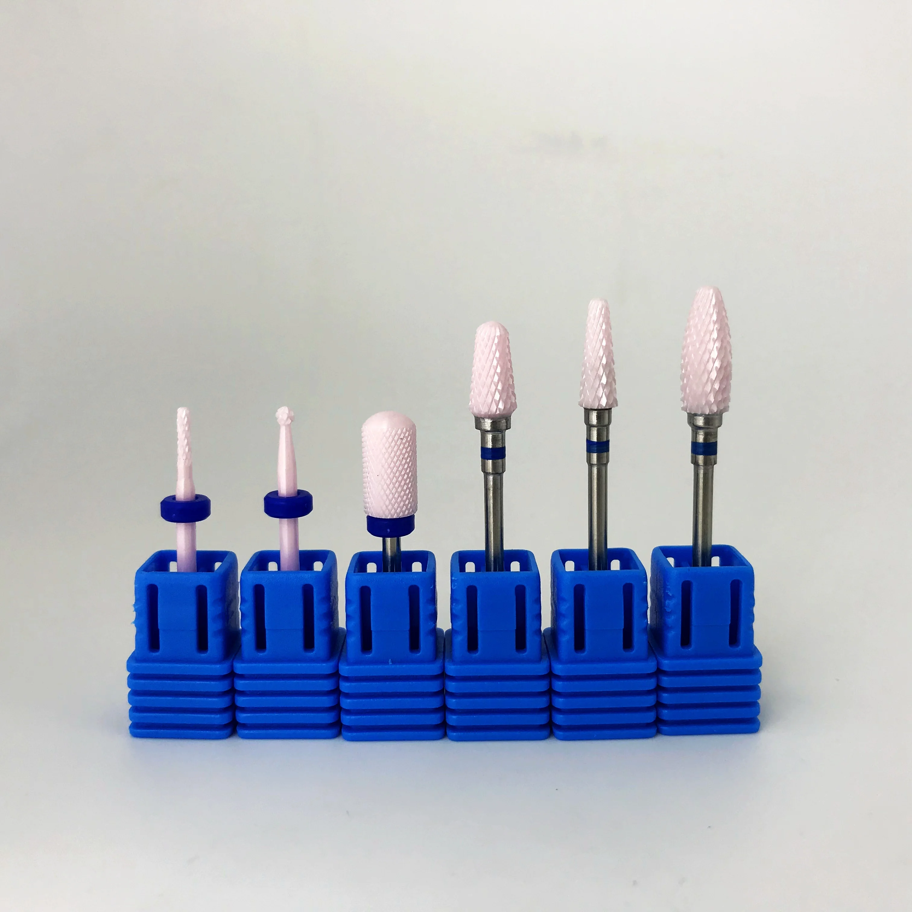 Ceramic acrylic remove nail footcare dental drill bit bur with cylinder shape round end cut