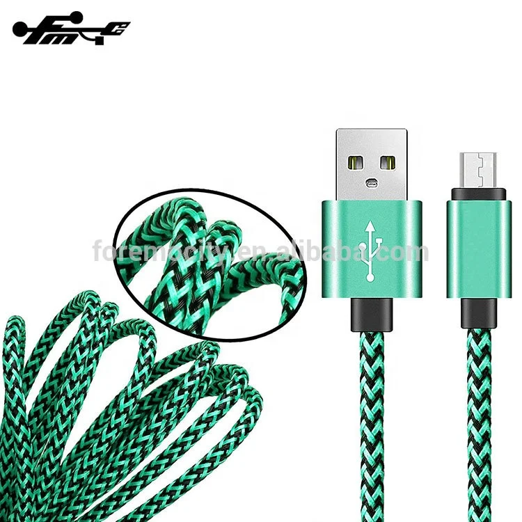 Hot wholesale nylon braided usb phone 2A charger cable
