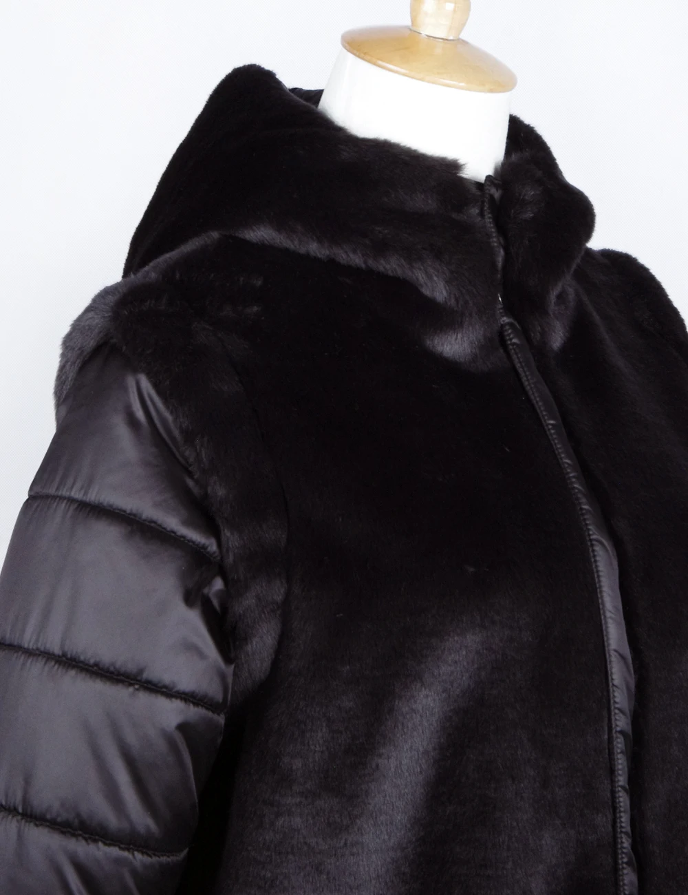 Черная куртка из искусственного меха, женские меховые куртки-бомберы с капюшоном, оптовая продажа