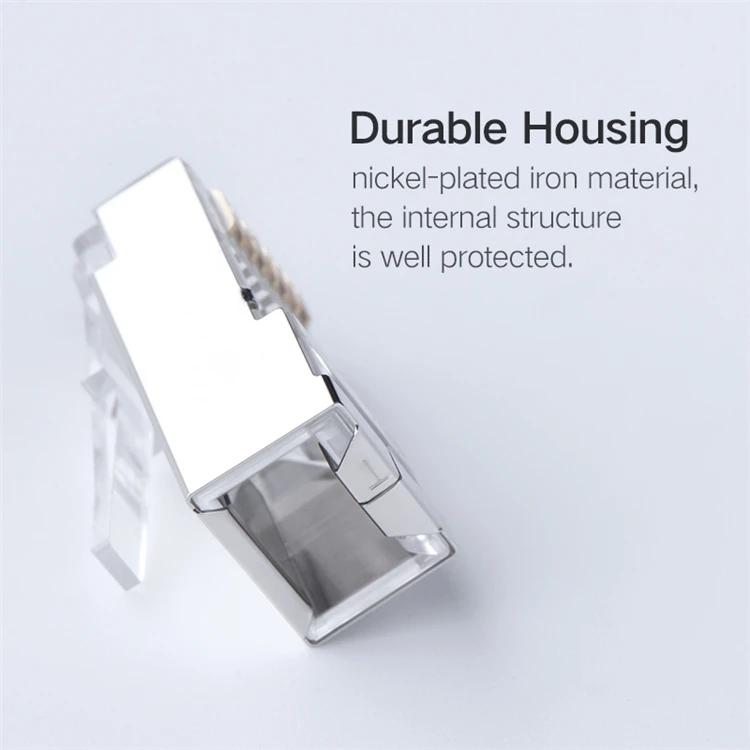 
High Quality CAT6 RJ45 Connector For Stranded Solid network cable 8P8C Gold Plated RJ45 Plug with UTP 