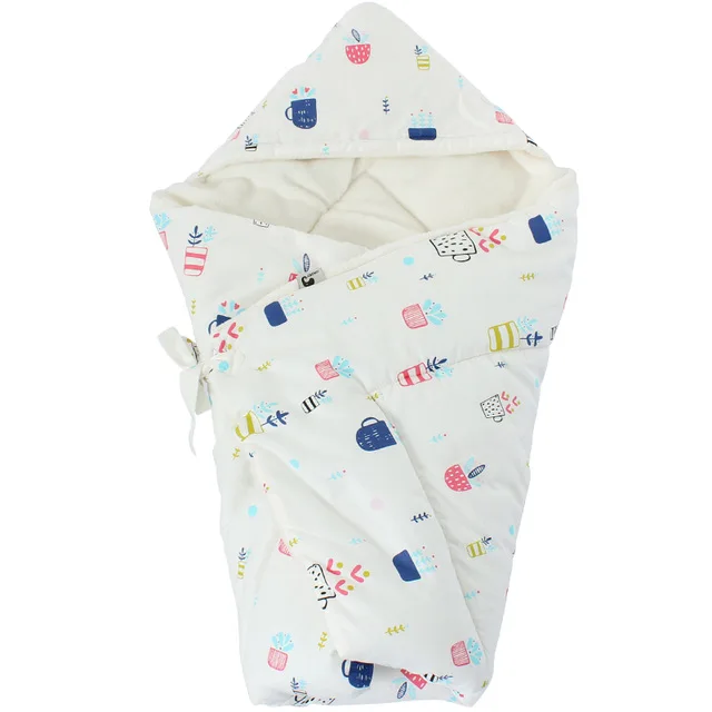 Newborn Baby Sleeping Swaddle 90x90cm Baby Blanket Thick Warm Fleece Envelopes