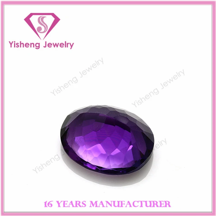 China Wholesale Oval Shape Faceted Cut Amethyst Crystals Quartz Stone