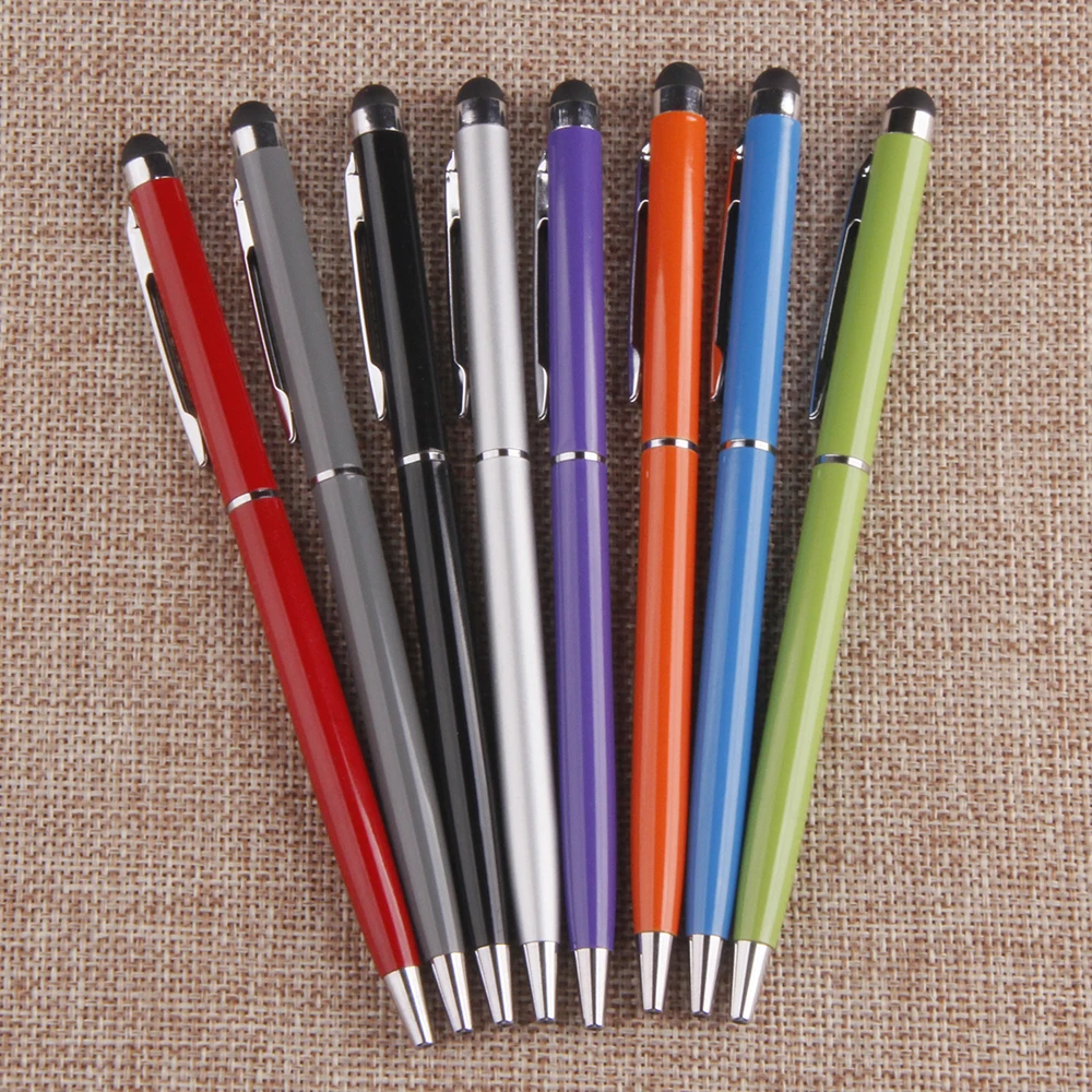 Gift Promotional Ball Pen Customized Logo Black White Silver Colorful Slim Metal Body Twist Ballpoint Pen