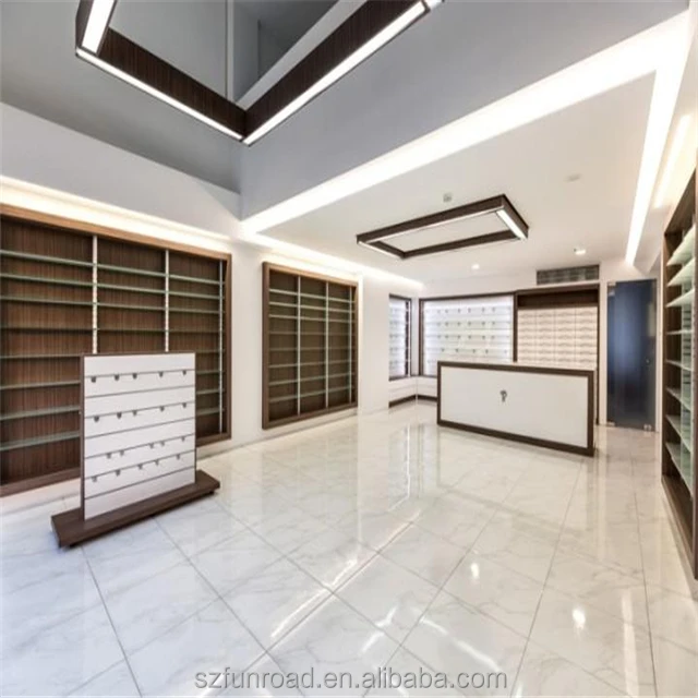 Drugstore display cabinet with drawer system / Pharmacy shop interior design with 3D drawing