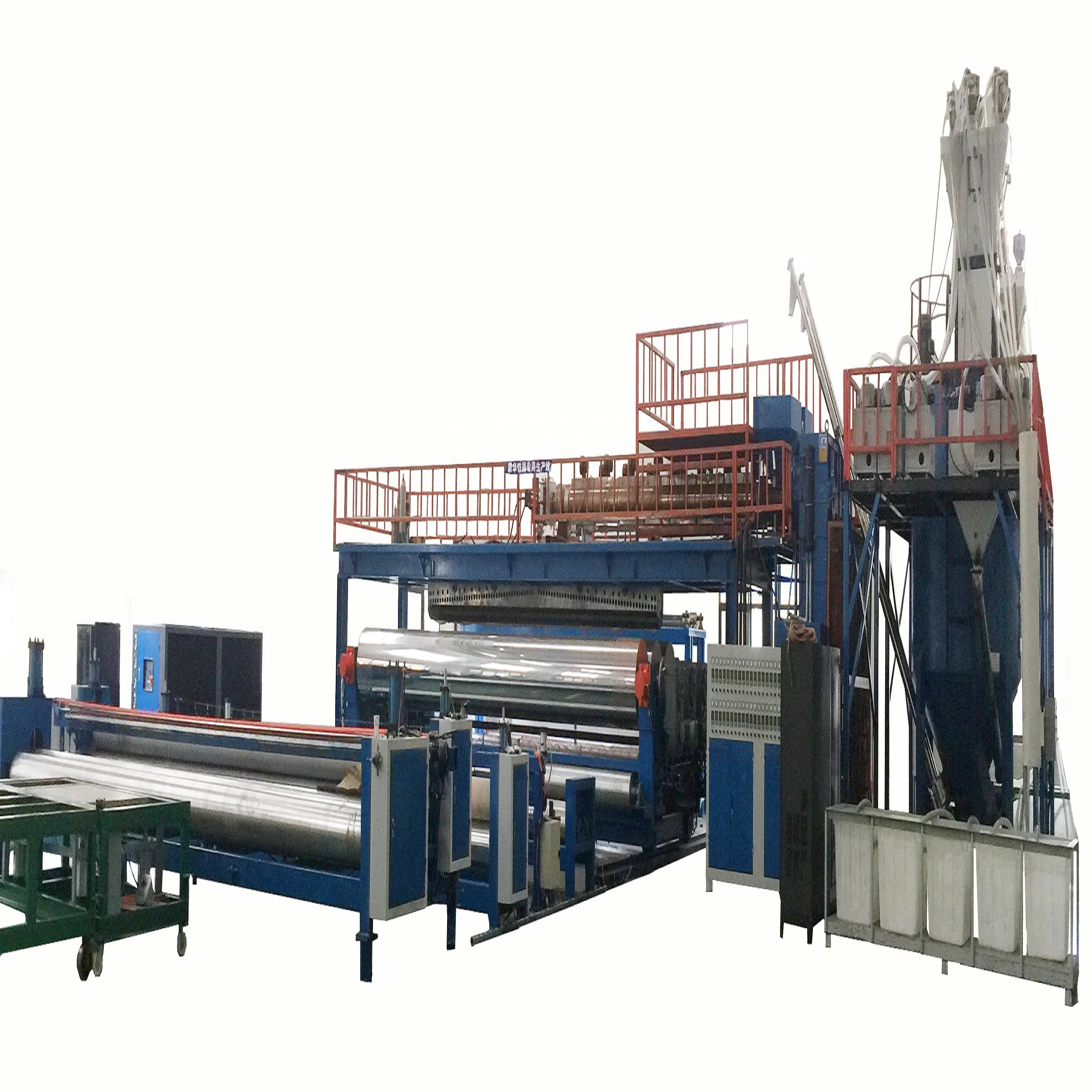 Wide breadth PE geomembrane extruder