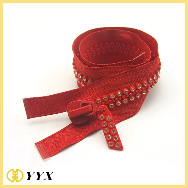 #5 #8 #10 двойные камни 24 дюйма разделительная молния со стразами