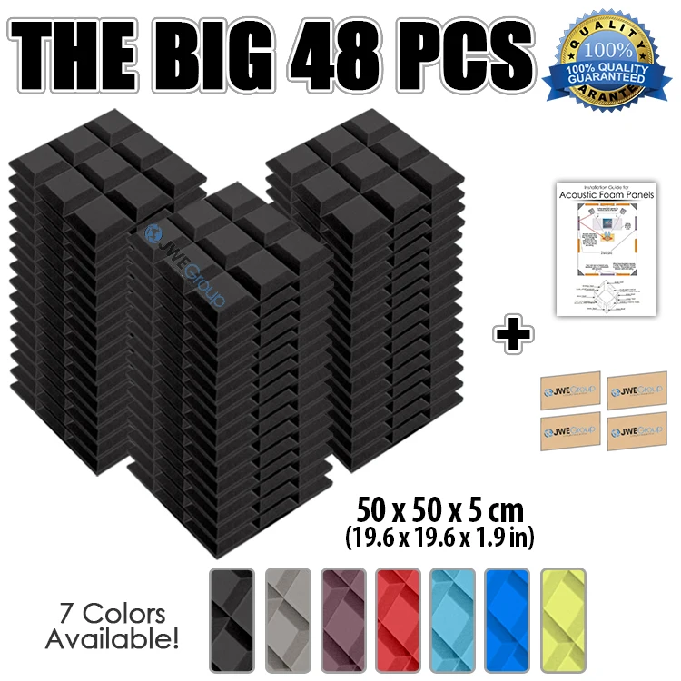 Новый 48 шт. комплект конического зубчатого колеса Сетка Тип акустической панели звукопоглощение студия Звукоизоляционная пена 50x50x5 см 7 видов цветов KK1046