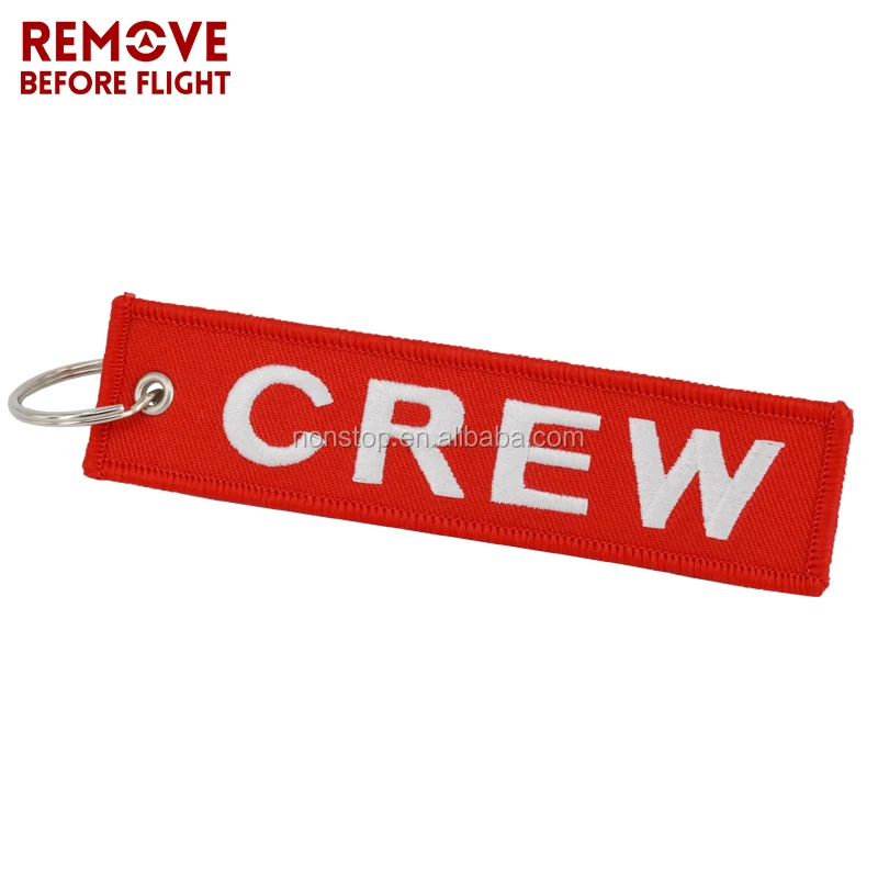 3 PC/LOT Fashion New Crew Key Chains Keychain  Sleutelhanger Safety Label Embroidery Crew Keychain Ring for Motorcycle