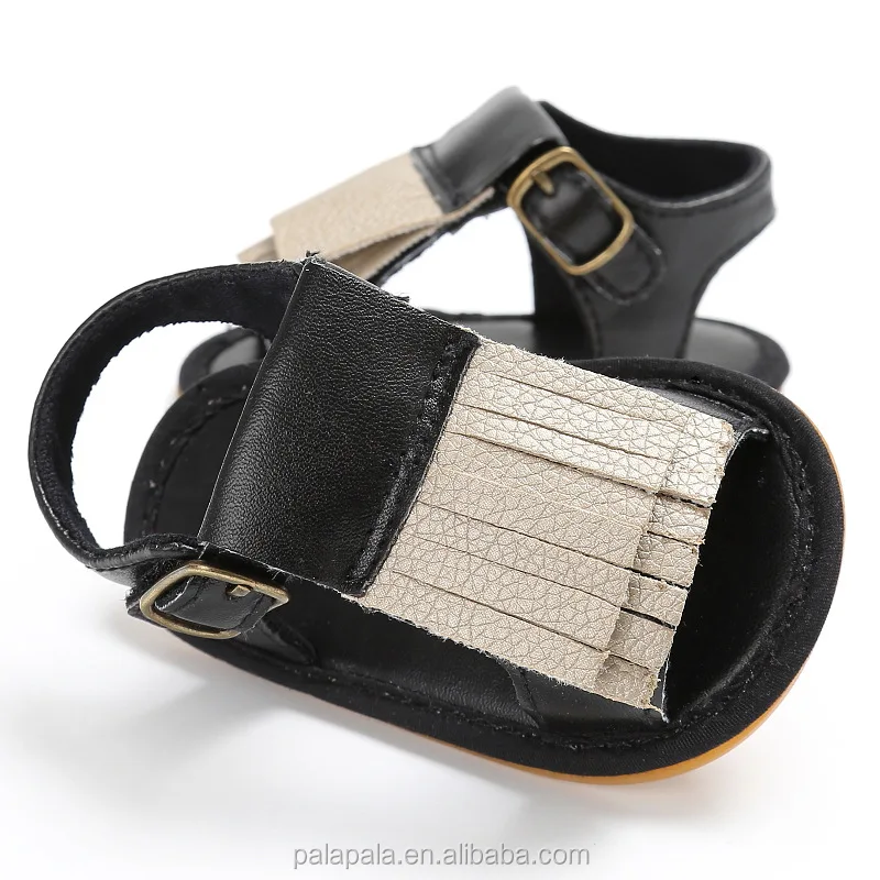 Красивые сандалии для девочек и мальчиков 2017 детская обувь кожаные мокасины с твердой резиновой подошвой