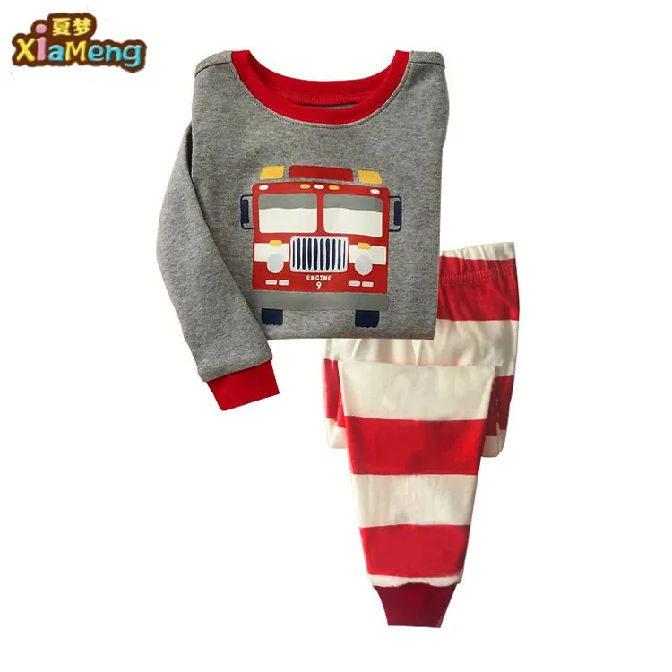 
Hot Sale Long Sleeves Home Wear Boys Suits Children Clothes Children 100% Cotton Pyjamas 