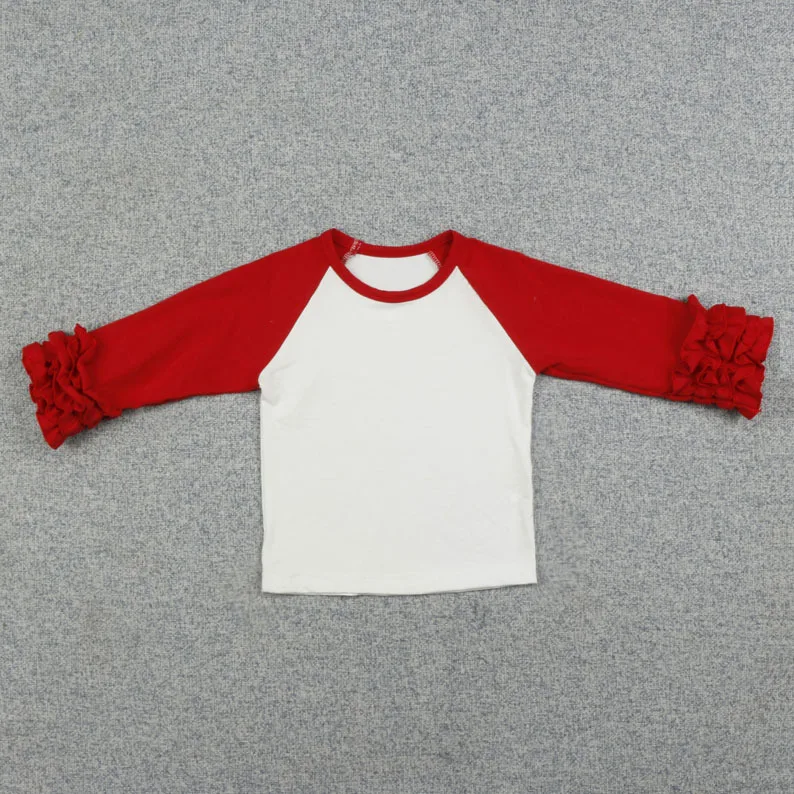 
2017 Ruffle Fashion baby girls top design 