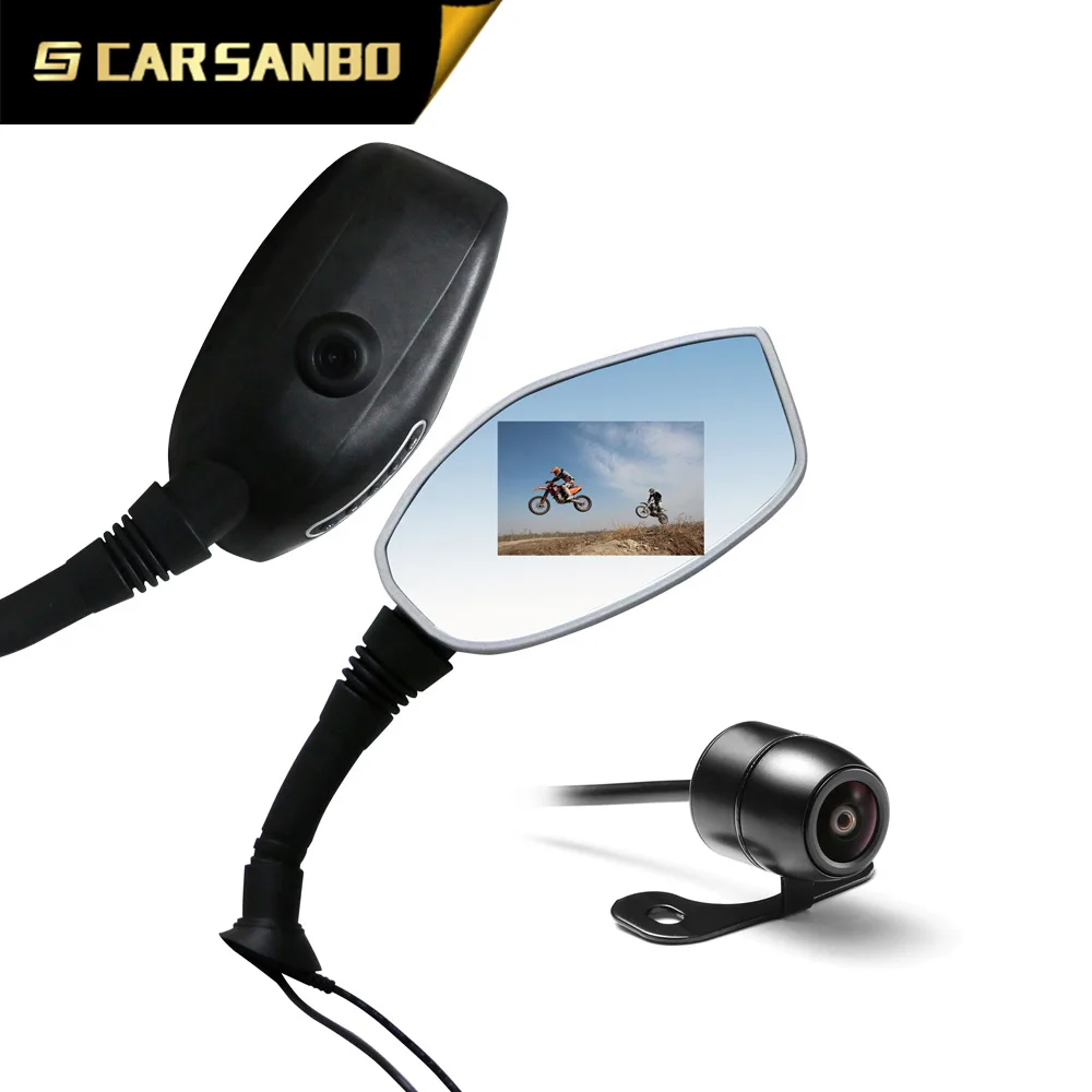 motorcycle rearview mirror DVR with dual camera Dual camera dvr for Motorcycle