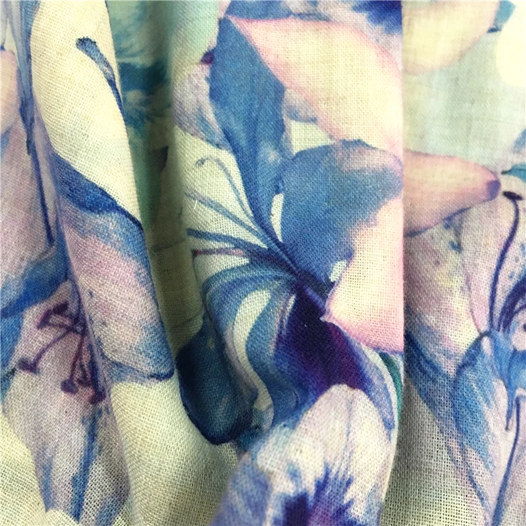 Low MOQ factory direct high quality digital printed cotton lilan fabric