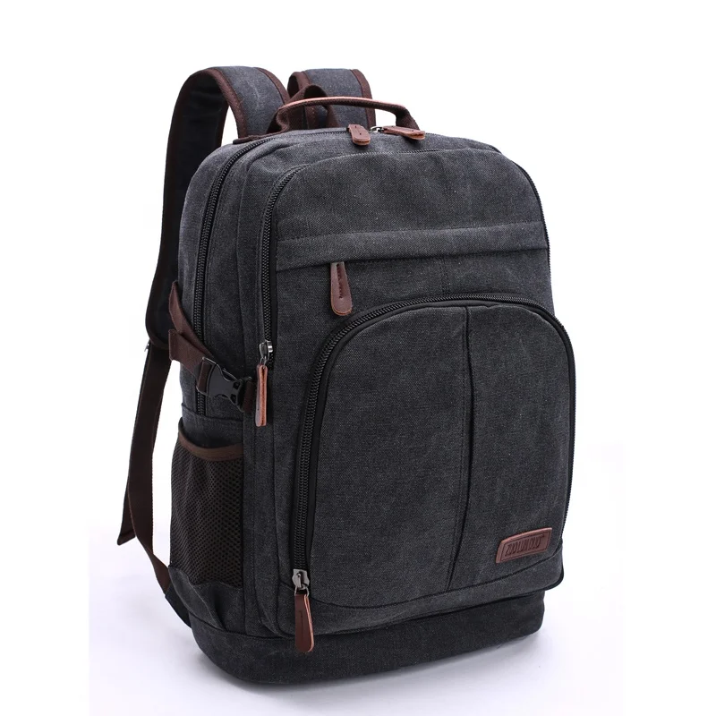 Wholesale high quality fashion 16oz wash canvas laptop backpacks for man school