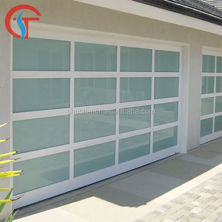 Aluminum Clear Frost Glass Panel Garage Doors Prices For Sale