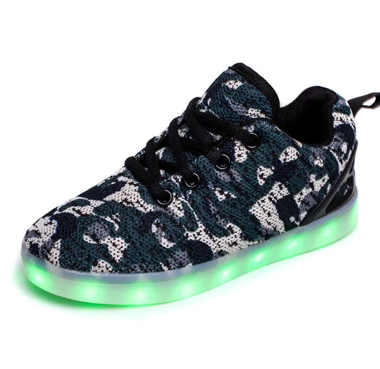 boys LED light shoes USD charge gold silver
