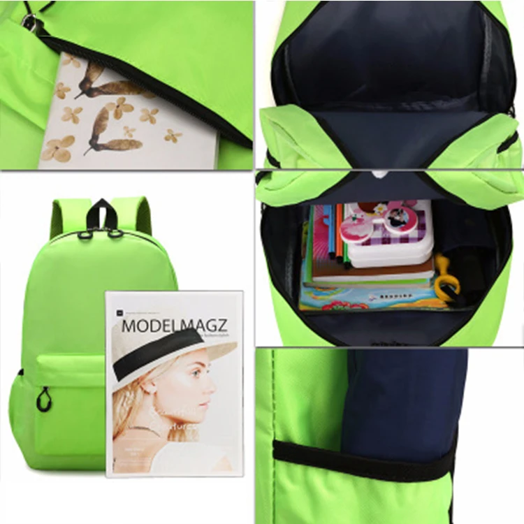 
custom logo schoolbag children pure color custom school backpack wholesale 